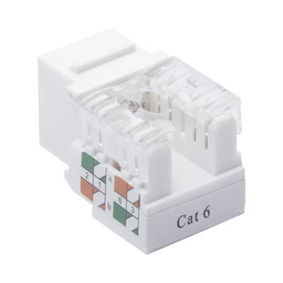 [65966] Módulo Jack Keystone Cat6 con terminación 110 (Punchdown) para faceplate - Color Blanco