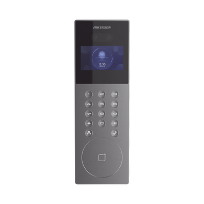 [190355] Videoportero IP Multiapartamento con Reconocimiento Facial / Llamada a App HikConnect (requiere monitor) / Protección IP65 / Apertura por Rostro, Tarjeta o App 