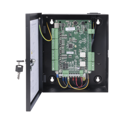 [97685] Controlador de Acceso para 2 Puertas y 4 Lectores / Fácil Administración con Software Gratuito / Incluye Gabinete y Fuente de Alimentación 12Vcc/8A / 10,000 Tarjetas / 50,000 Eventos