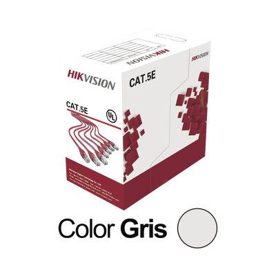 [158799] Bobina de Cable UTP 305 Metros / Cat5E (24 AWG) / Color Gris / PVC (CM) / Uso en Interior / 100% Cobre / Aplicaciones de CCTV y Redes de Datos