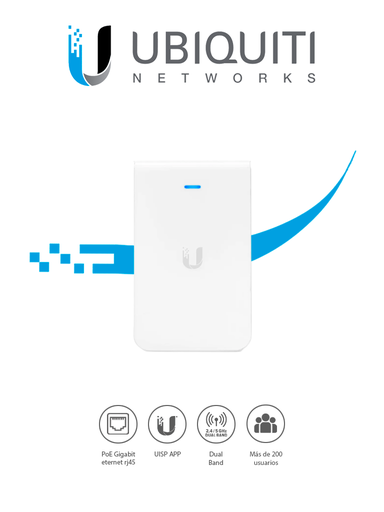 [UBI0090025] UBIQUITI UAP-IW-HD- ACCESS POINT INALAMBRICO DE DOBLE BANDA UNIFI AC PARA PARED/ INTERIOR/ MU-MIMO 4X4/ 5 PUERTOS GIGABIT/ POE/ HASTA 2033MBPS 