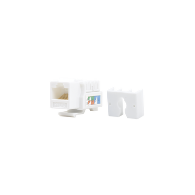 [65955] Módulo Jack Keystone Cat5e con terminación 110 (Punchdown) para faceplate - Color Blanco