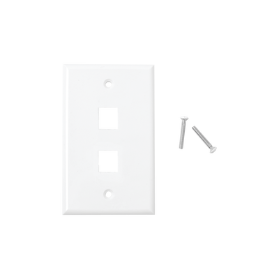 [67814] Placa de pared de 2 puertos, Keystone, Color Blanco 