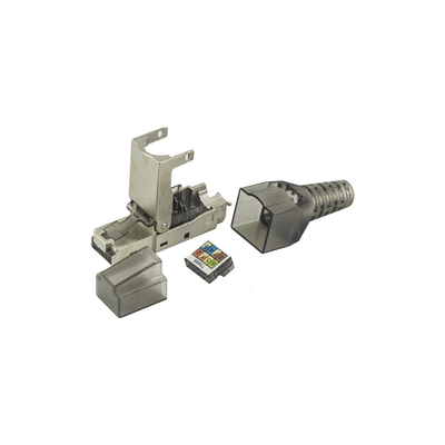[164474] Plug modular RJ45 Blindado Categoría 6A -Sin herramienta, para terminación en campo 