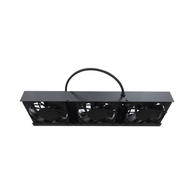 [137114] Kit de 3 Ventiladores 110 Vca (12 x 12 cm) con Clavija para Gabinete de Piso.