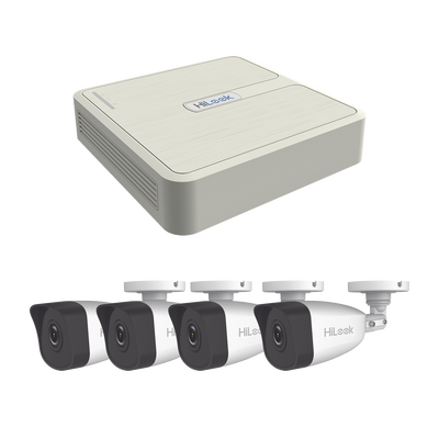 [191240] Kit IP 4 Megapixel / NVR de 4 Canales con 4 Puertos PoE / 4 Cámaras IP Bala para Exterior