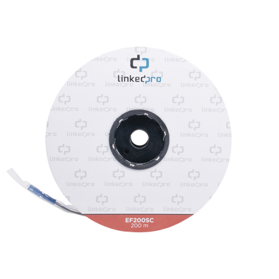[169889] Carrete de Fibra Óptica Monomodo con conectores SC-SC Duplex, Reforzada con Kevlar, de 200 metros
