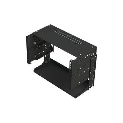 [154049] Rack Abierto de montaje en Pared, de 19in, 5 Unidades de rack, Profundidad Ajustable (8" a 12") con Charola de Uso Múltiple.
