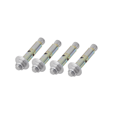 [82087] Kit de 4 Piezas de Taquete Tipo Barrenancla con Tornillo de 3/8" X 3" con Taquete de 1/2".