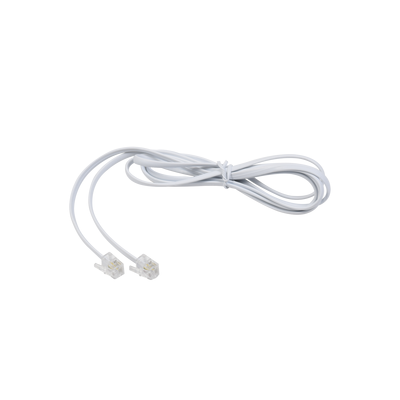 [88934] Cable telefónico RJ11, plano, color blanco, 1.5m