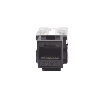 [65970] Módulo Jack Keystone Cat6 con terminación 110 (Punchdown) para faceplate - Color Negro