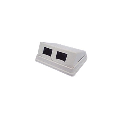 [66004] Caja de pared angulada incluye 2 jacks UTP cat5e Keystone 