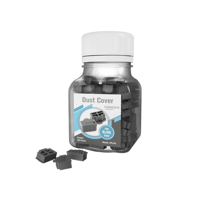 [191186] Bote con 100 protectores anti-polvo para puerto RJ45 color negro 