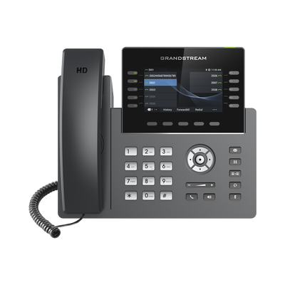 [177224] Teléfono IP Wi-Fi, Grado Operador, 10 líneas SIP con 5 cuentas, pantalla a color 4.3", puertos Gigabit, Bluetooth, PoE, codec Opus, IPV4/IPV6 con gestión en la nube GDMS