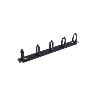 [93381] Organizador de cables con 5 anillos, 1U, 19" Color negro