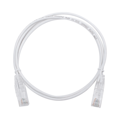 [171101] Cable de Parcheo Slim UTP Cat6 - 1 metro, Blanco, Diámetro Reducido (28 AWG)