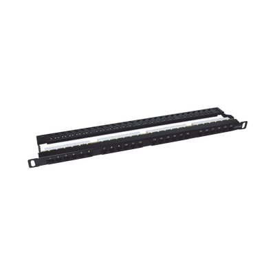 [171788] Panel de parcheo de impacto (110) sin blindaje de 24 puertos Cat6A con barra para organizar cable