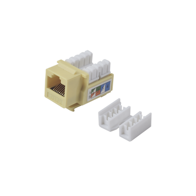 [65958] Módulo Jack Keystone Cat5e con terminación 110 (Punchdown) para faceplate - Color Amarillo