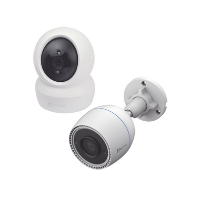 [213065] Kit de cámaras WiFi / Incluye 1 pieza C6N  Para Uso en Interior y 1 pieza CS-C3TN Para Uso en Exterior / Detección de Movimiento / Notificaciones Instantáneas 