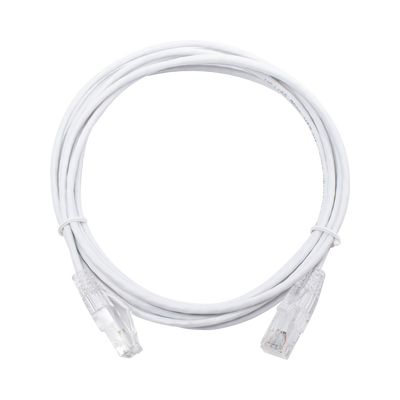 [171104] Cable de Parcheo Slim UTP Cat6 - 3 m Blanco Diámetro Reducido (28 AWG)