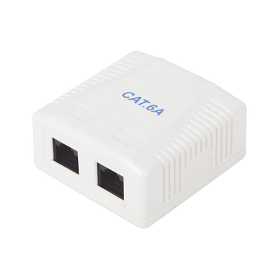 [171761] Caja de pared con 2 puertos, incluye 2 jacks UTP Cat6A