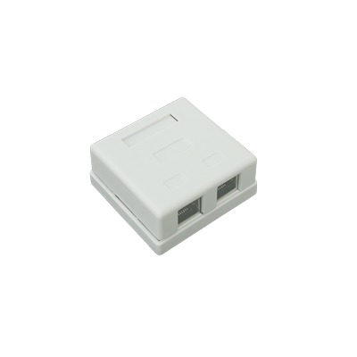 [66002] Caja de pared con 2 puertos, incluye 2 jacks STP Cat5e Keystone