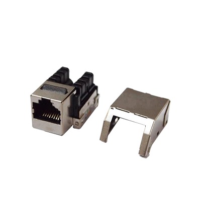 [87738] Módulo Jack Keystone Cat5e con terminación 110 (Punchdown) blindado (STP) - Metal