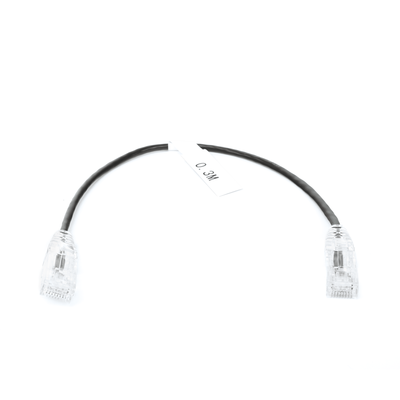 [187978] Cable de Parcheo Slim UTP Cat6 - 30 cm Negro Diámetro Reducido (28 AWG)