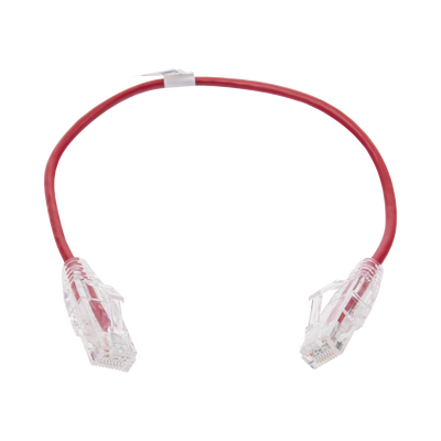 [183543] Cable de Parcheo Slim UTP Cat6 - 30 cm Rojo Diámetro Reducido (28 AWG)