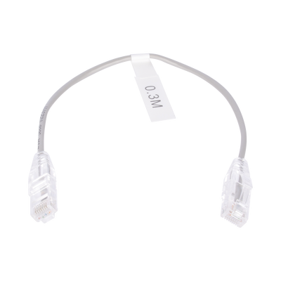 [184653] Cable de Parcheo Slim UTP Cat6 - 30 cm Gris Diámetro Reducido (28 AWG)
