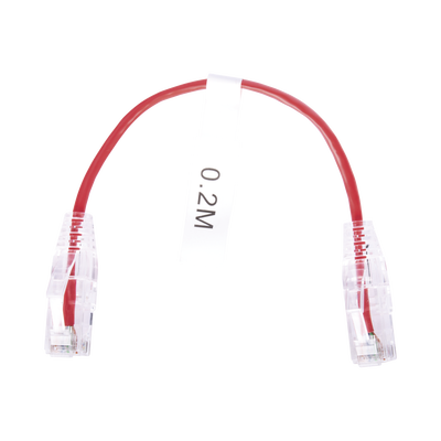 [192749] Cable de Parcheo Slim UTP Cat6 - 20 cm Rojo Diámetro Reducido (28 AWG)