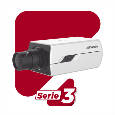 [207716] Camara Box IP 4 Megapixel / Serie PRO / DarkFighter / PoE / 12 Vcc o 24 VCA / WDR 120 dB / Onvif / RS-485 / BLC /  Entrada y Salida de Audio y Alarmas (No Incluye Lente) / Micro SD 