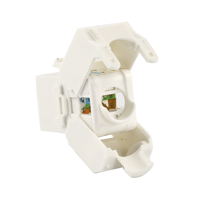 [208587] Módulo Jack Keystone Cat6A (toolless), con terminación en ángulo 180 º Color Blanco, Compatible con Faceplate y Patchpanel Linkedpro