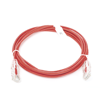 [189721] Cable de Parcheo Slim UTP Cat6 - 3 m Rojo Diámetro Reducido (28 AWG)