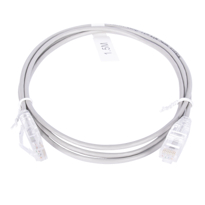 [192774] Cable de Parcheo Slim UTP Cat6 - 1.5 m Gris Diámetro Reducido (28 AWG)