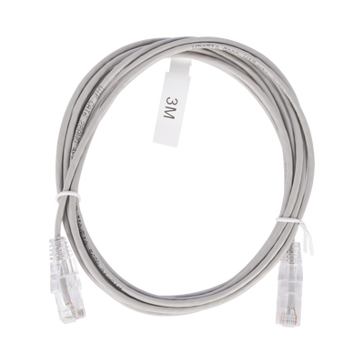 [192776] Cable de Parcheo Slim UTP Cat6 - 3 m Gris Diámetro Reducido (28 AWG)