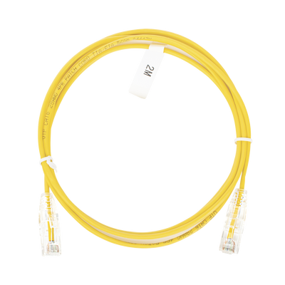 [189701] Cable de Parcheo Slim UTP Cat6 - 2 m Amarillo Diámetro Reducido (28 AWG)