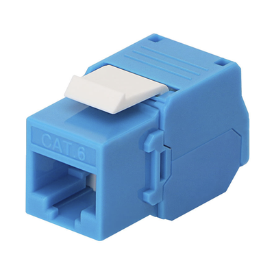[208578] Módulo Jack Keystone Cat6 (toolless), con terminación en ángulo 180 º Color Azul, Compatible con Faceplate y Patchpanel Linkedpro