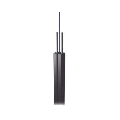 [213613] Cable de Fibra Óptica Drop, Interior/Exterior G.657A2 Monomodo de 2 hilos (bifibra), Dieléctrica, Forro Negro, Precio por metro