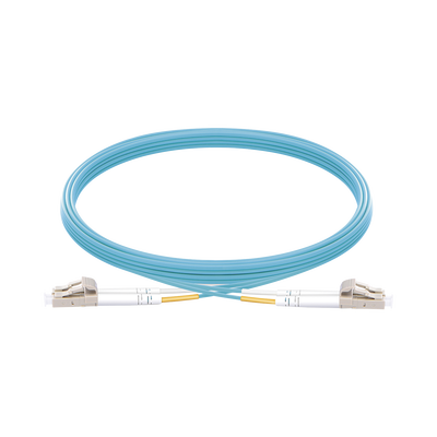 [207489] Jumper de Fibra Óptica Multimodo OM3 50/125 LC-LC OFNR (Riser), 2.0 mm, Dúplex, Aqua, 5 metros