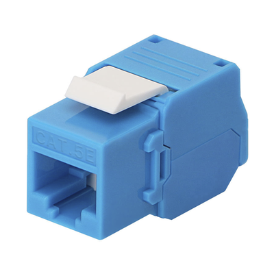 [208450] Módulo Jack Keystone Cat5e (toolless), con terminación en ángulo 180 º Color Azul, Compatible con Faceplate y Patchpanel Linkedpro