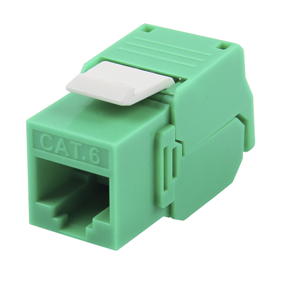 [208586] Módulo Jack Keystone Cat6 (toolless), con terminación en ángulo 180 º Color Verde, Compatible con Faceplate y Patchpanel Linkedpro