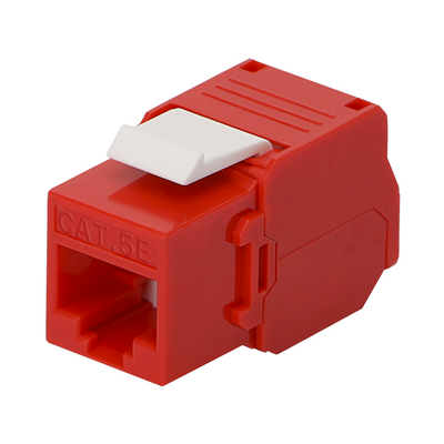 [208482] Módulo Jack Keystone Cat5e (toolless), con terminación en ángulo 180 º Color Rojo, Compatible con Faceplate y Patchpanel Linkedpro