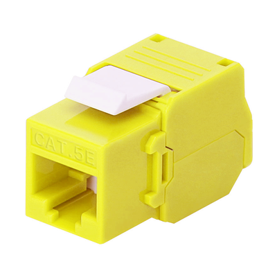 [208483] Módulo Jack Keystone Cat5e (toolless), con terminación en ángulo 180 º Color Amarillo, Compatible con Faceplate y Patchpanel Linkedpro