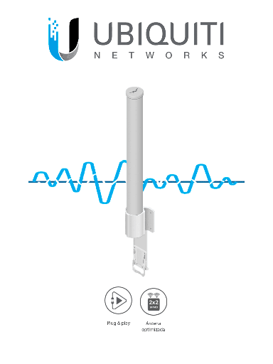 [UBI008011] UBIQUITI AMO-2G10 - Antena Omnidireccional para access point / 2.4GHz / Ganancia 10 dBi / 2 Conectores SMA hembra inverso
