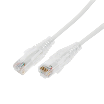 [212854] Cable de Parcheo Slim UTP Cat6A - .5 m Blanco, Diámetro Reducido (28 AWG)