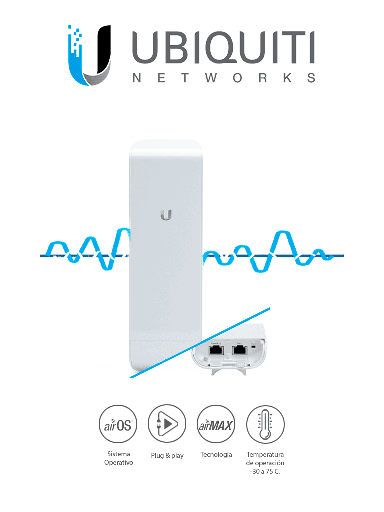[UBI016004] UBIQUITI NanoStation M5 NSM5 - Radio (CPE) airMAX M5/ 5 GHz (5170 - 5875 MHz)/  Antena de Panel Integrada de 16 dBi/ 27 dBm/ 2 Puertos Ethernet 10/100/ Rendimiento de Hasta 150 Mbps/ Ideal para PtMP/ MIMO 