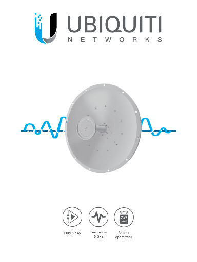 [UBI008004] UBIQUITI ROCKETDISH RD-5G34 - Antena Direccional para Radio Conectorizado / 5.8GHz / Ganancia 34 dBi / MIMO 