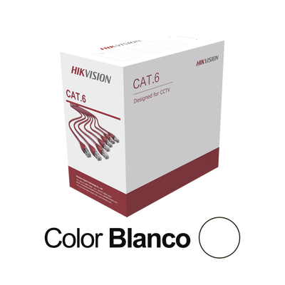 [165752] Bobina de Cable UTP 305 Mts / Cat 6 (24 AWG) / Color Blanco / PVC (CM) / Uso en Interior / CCA / Aplicaciones de CCTV y Redes de Datos