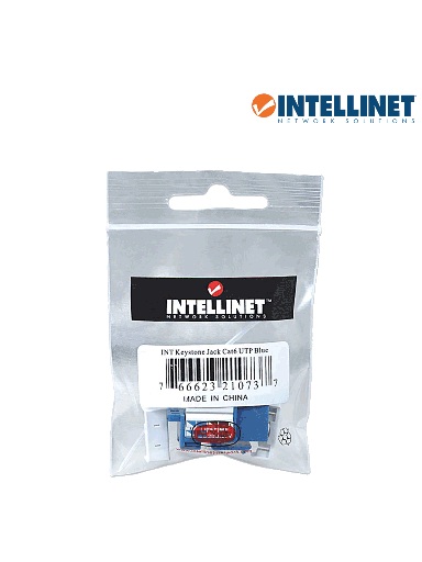 [ITL1610007] INTELLINET 210737 - Jack RJ45 CAT6 Keystone / de impacto 110 / color azul
